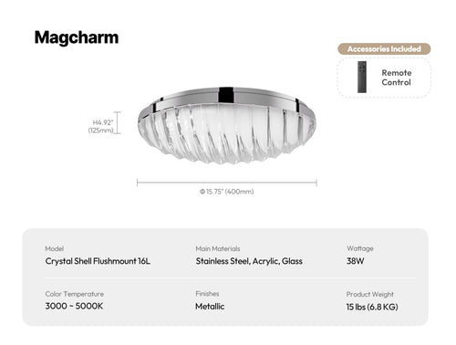 Crystal Shell Flush Mount